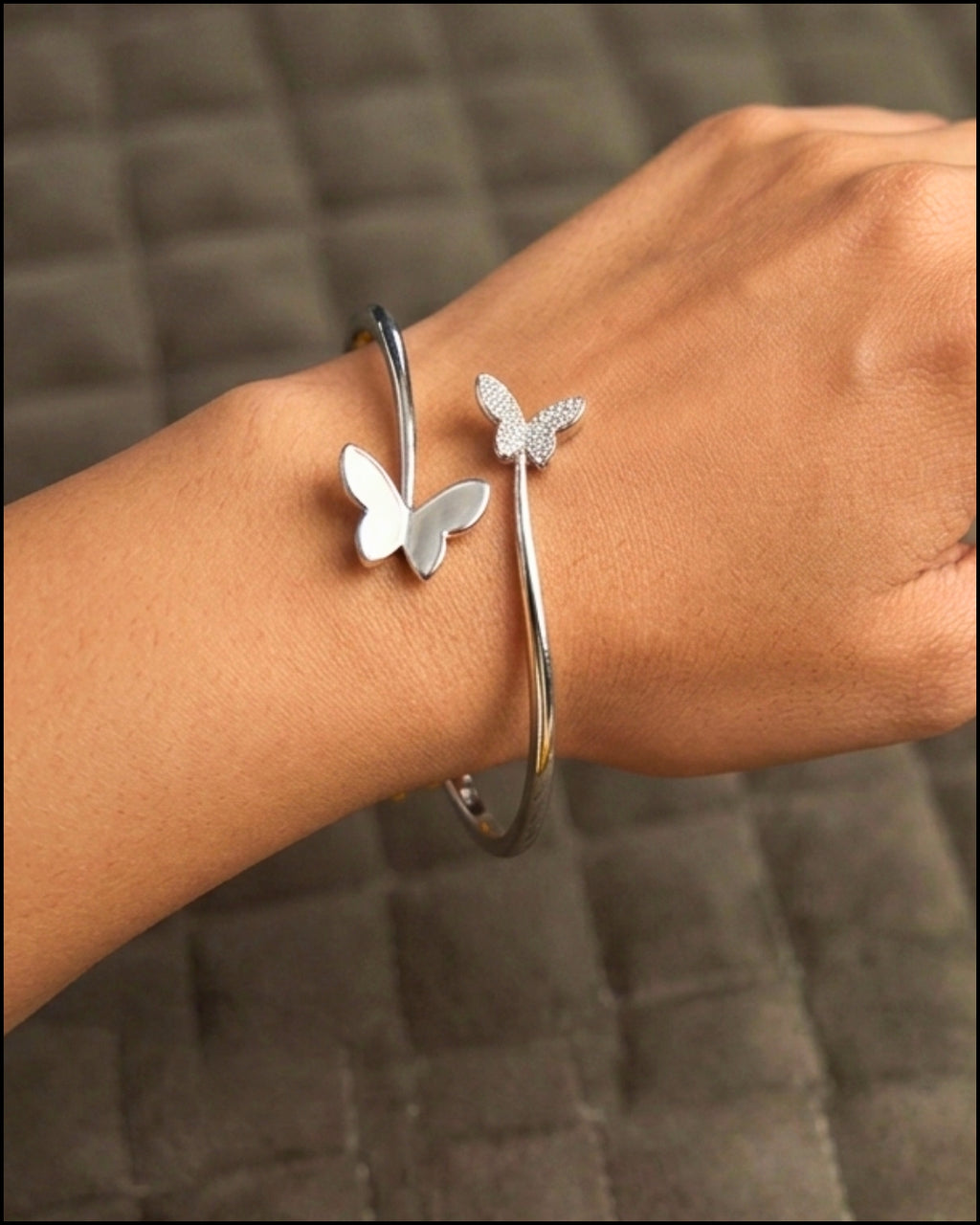 American Diamond Silver Openable Kada